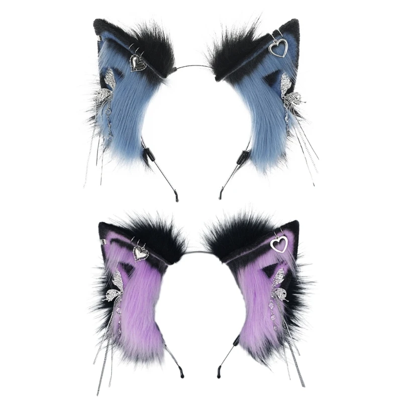 

Furry Ear Hairhoop Plush Ear Tassel-Hairband Animation Props Headdress Women Accessories Vintage Dropship