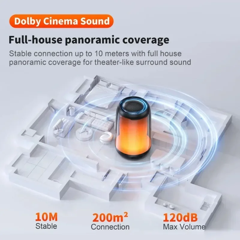 QERE HF22 Mini Portable Wireless Speaker Outdoor Subwoofer With Led Flashing Colorful Metal Bass Speaker