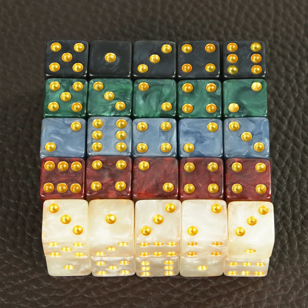 High  Quality 10 Pcs/set Marble Effect Mini 12mm  Dice ,for Drinking Game Casino Poker Table and Other Board Games