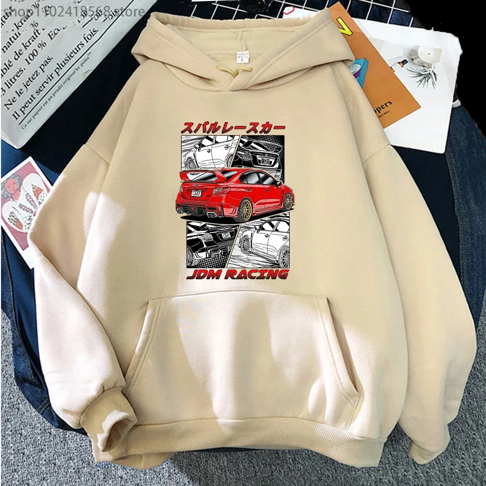 Initial D JDM Red Subie Hoodie Males Winter Clothes Anime Japan Style Impreza WRX STi Printed Sweatshirt Harajuku Graphic Tops 4