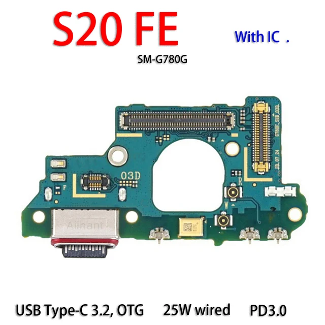 AiinAnt الأصلي  USB  موصل الشحن ميناء الكابلات المرنة For Samsung Galaxy S20 Ultra Plus FE S20 + G988B G988U G986B G986U G981B G981U G781B G780F G988N G986N G981N