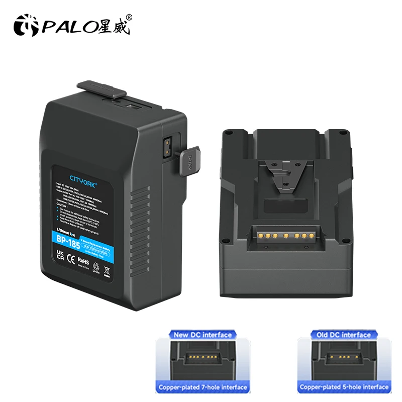 

PALO V Mount Battery for BP-185 Sony V-Lock BP Batteries Camcorder Broadcast LED Video Light Blackmagic URSA Mini Pro