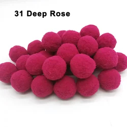 Colorful Fluffy Pom Pom Balls - 25mm 60pcs (31 deep rose)