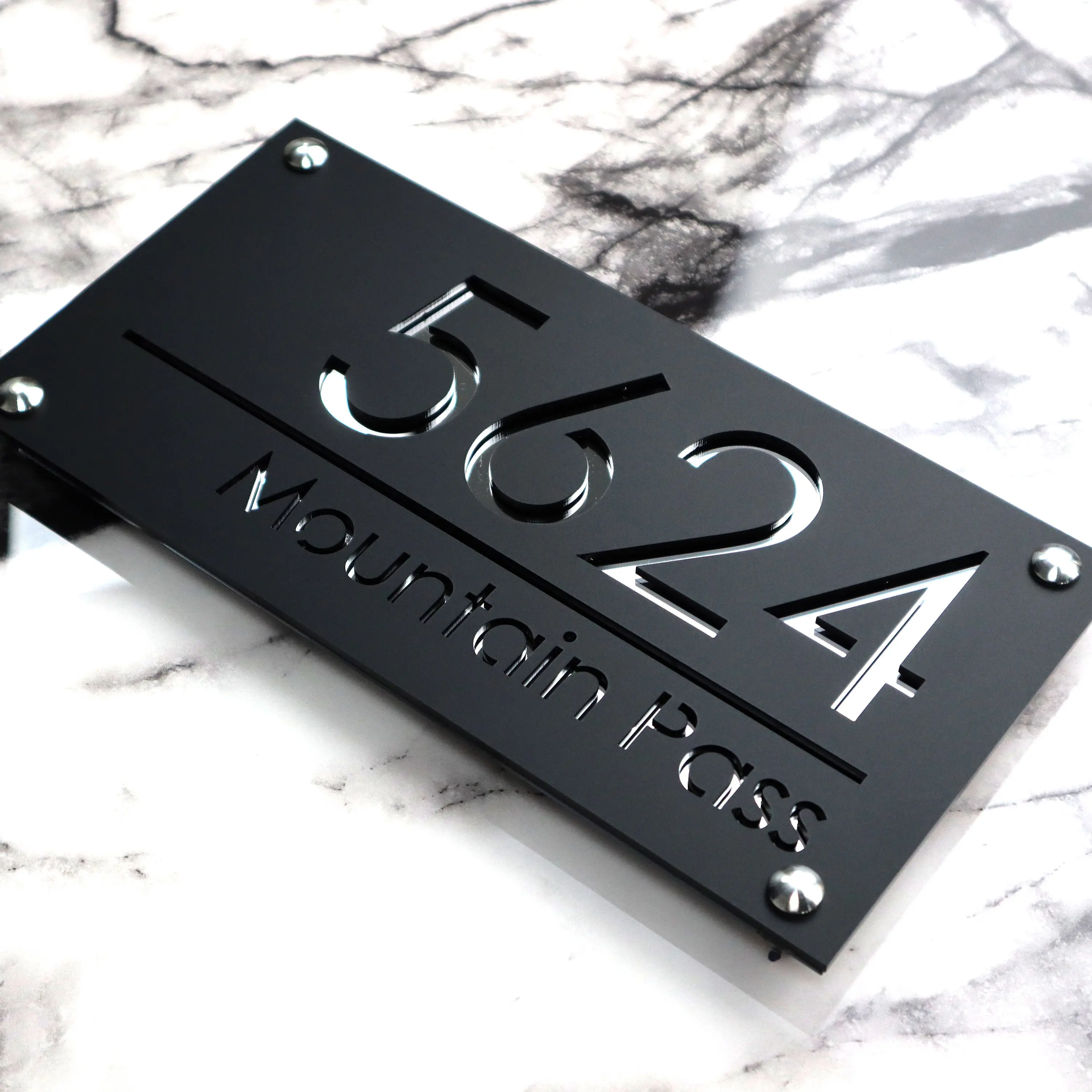 Personalized Mailbox Custom Laser Cut Acrylic House Number Sign Address Plaque Floating Matte Black Gold Home Outdoor Name Plate house number signs,house numbers,number plate,house wall plaques,3d acrylic wall signs
