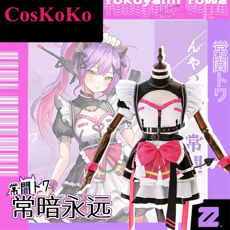 

CosKoKo Tokoyami Towa Cosplay Anime VTuber Hololive Costume Sweet Lovely Maid Dress Halloween Party Role Play Clothing XS-XXL