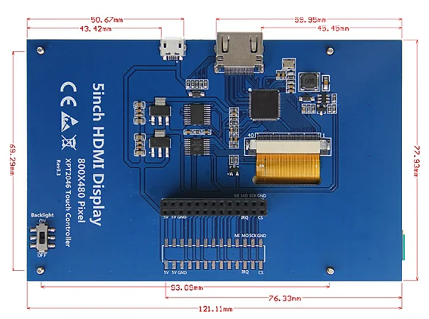 HDMI Kapazitiver Resistiver Touchscreen LCD-Bildschirm 3,5' 4' 5' 7' 10,1' Zoll 1024*600 800*480 für Raspberry Pi Win7/Win8/Win10 – Detail 14