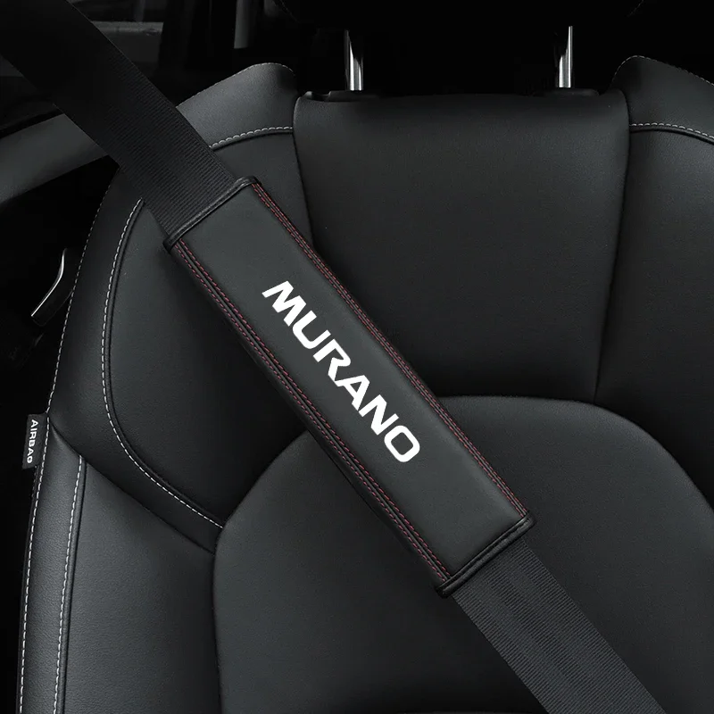 for Nissan Murano 2010 2013 2015 1pc Cowhide Car Interior Seat Belt Protector Cover For car Auto Accessories