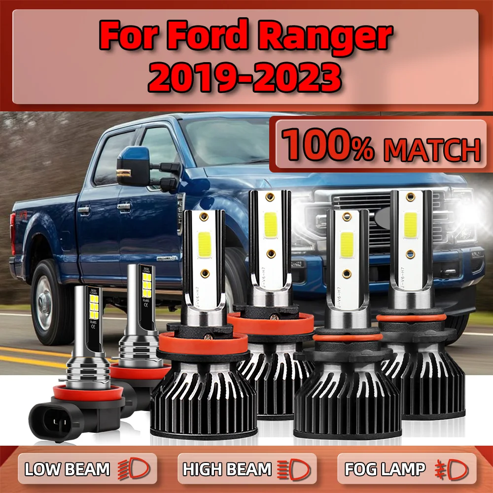 

360W Canbus LED Headlight Bulbs 60000LM Turbo Auto Lamps 6000K White Fog Lights 12V For Ford Ranger 2019 2020 2021 2022 2023