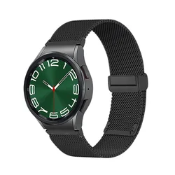 Premium Metal Mesh Magnetic Strap for Smartwatches - Sleek No - Gap Design Bracelet (Black)