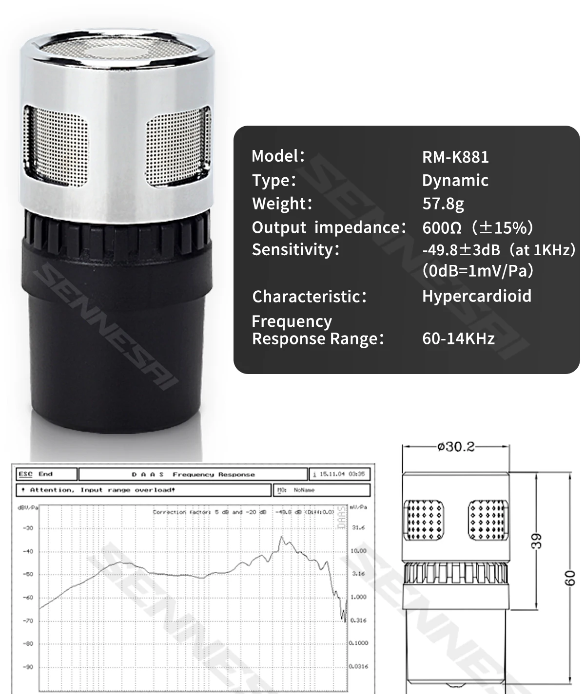 Freies Einkaufen Beruf Mikrofon Kapsel Mic Kopf Ersatz Mic Core High-Fidelity Voice Pickup, Mic Teile Dynamische – Detail 5