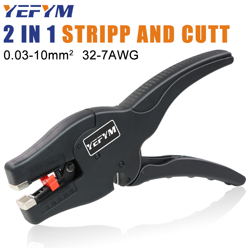 Automatic Wire Stripper and Cutter YE-D10 Pliers,2 in 1 Heavy Duty Tools 0.03-10mmÂ²/32-7AWG Mini Electrical Repair Tools
