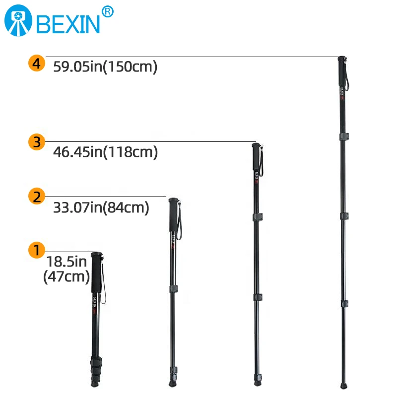 Bexin-professional Telescópica Portátil Leve Câmera Tripé Adaptador de Montagem Monopé para Nikon Dslr Telefone - Image 3