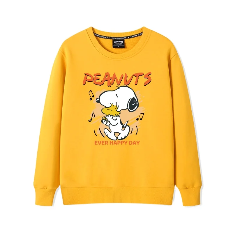 Snoopy Crew Neck Hatless White Sweater Women's Early Autumn New