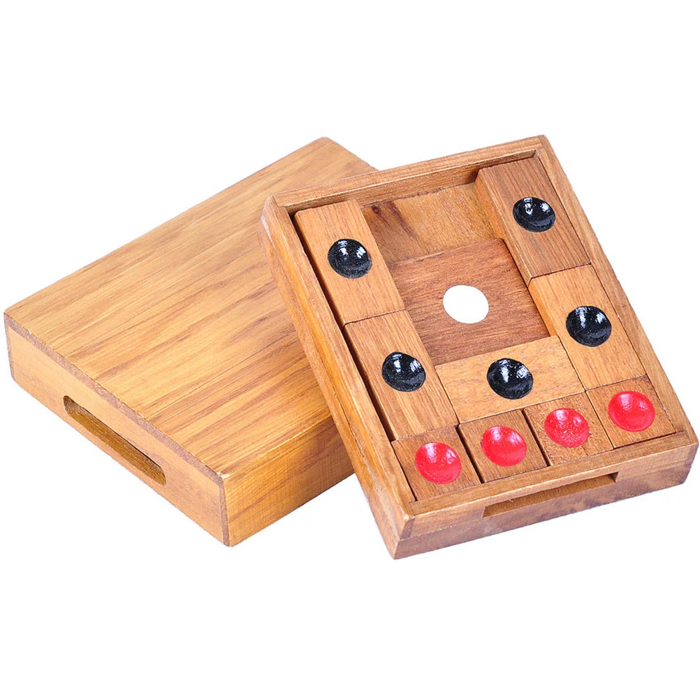 Round Dot Chess Board Educational Toy Wooden Game Black Dots Kids Thinking Skill Development Eco Friendly Safe