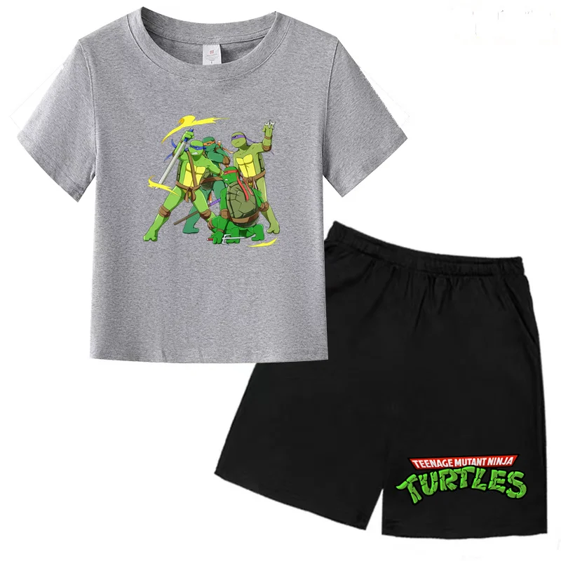 Children's Athleisure Set Summer T-shirt Shorts Cartoon Animated Print Set 3-13 Years Old Charming Outdoor Activities 2 Pieces