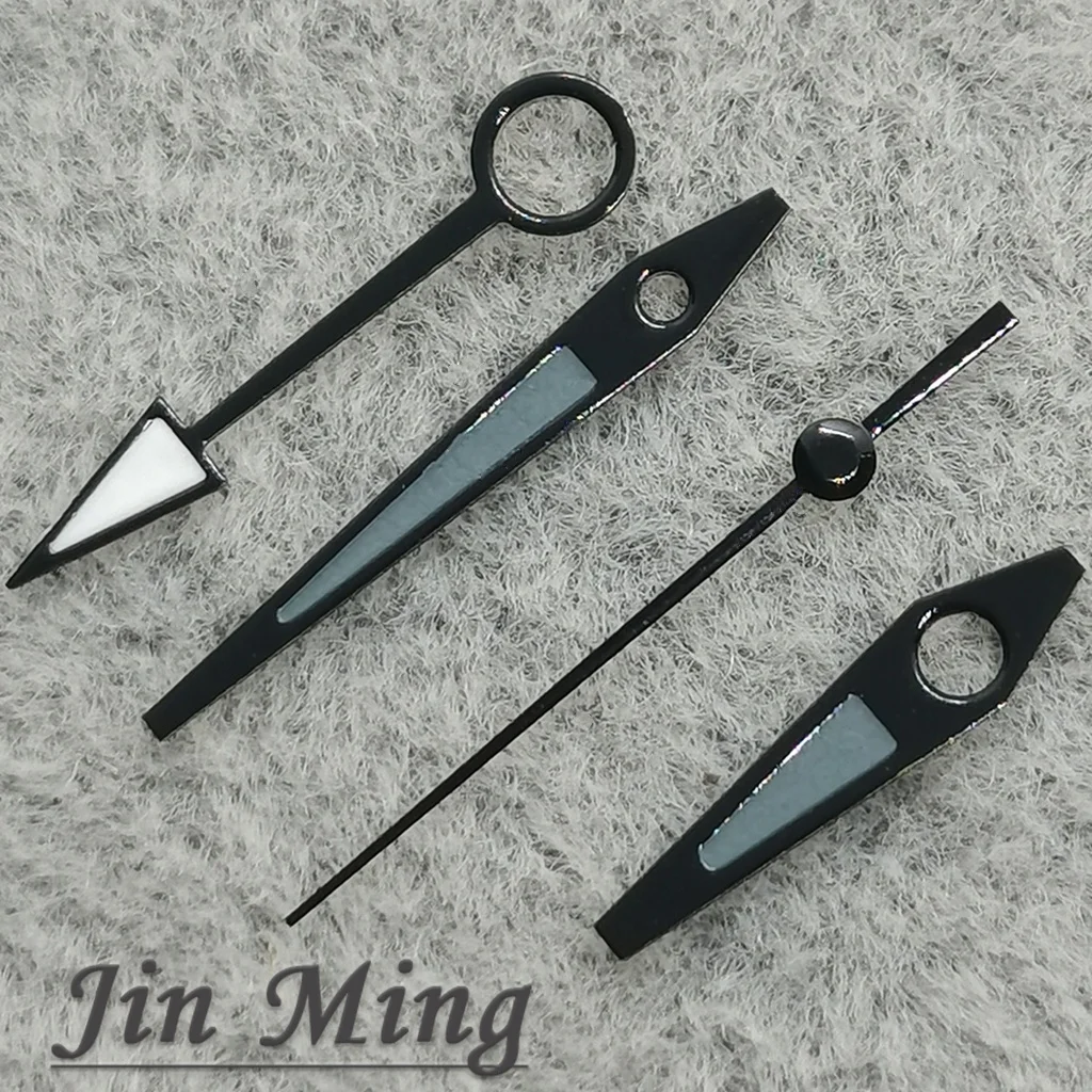 Premium Luminous Black/Grey Watch Hands with Green Glow