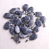 12pcs/lot New Fashion Blue Stripe Agate Natural Stone Mixed New Water Drop Necklade Pendants for DIY collar Jewelry Making Free 3