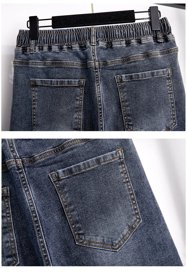 Plus Size 7XL 160kg Autumn Denim Pants Women Jeans Elastic Wasit for Woman Pants Big size Jeans Oversized - Image 6