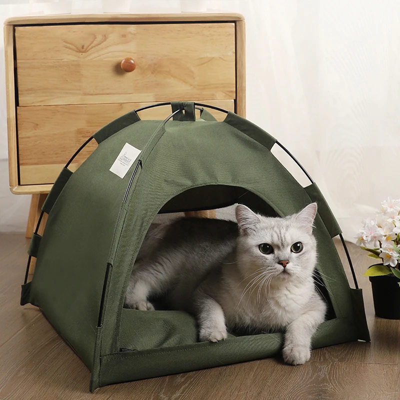 

Camping Cat Tent Dog Bed Pet Teepee with Cushion for Dog Kennel Indoor Cat Nest Cat Bed for Kitten Puppy Cave Dog House Pet Sofa