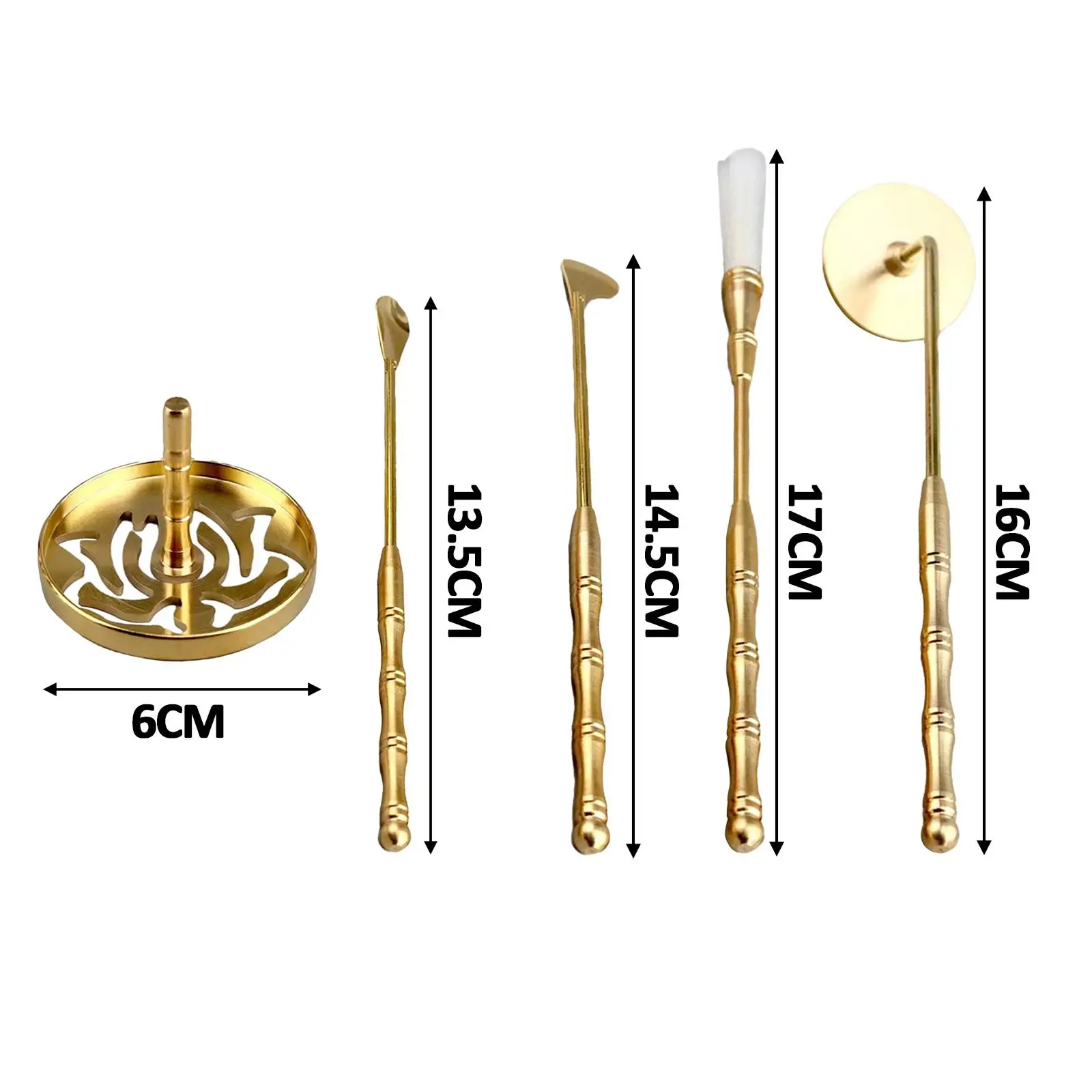 5 Pieces Brass Incense Making Set DIY Fragrance Incense Ash Press Chinese Incense Ceremony Set for Yoga Meditation Holidays