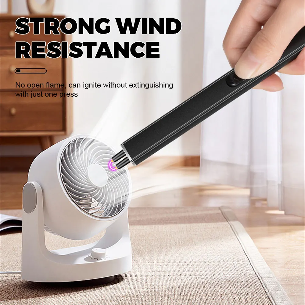 3PCS USB Electrical Lighters Windproof Arc Lighter Long Handle Safety Switch Smoking Lighter for BBQ Candle Kitchen Use BBQ Lighter Cigarette Lighter Electric Arc Igniter