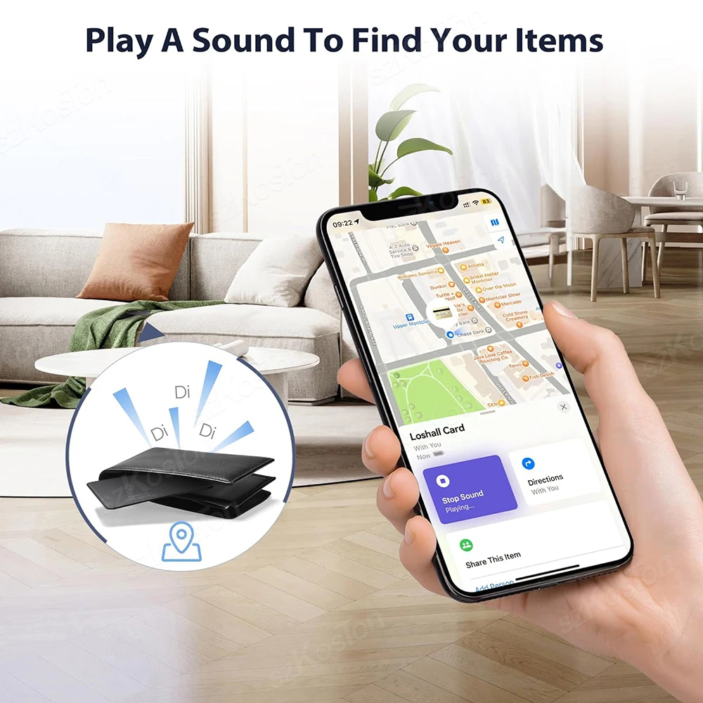 Wireless Charging Tracking Location Wallet Tracker Card Waterproof GPS Locator Work with IOS Find My App Bluetooth Tracker