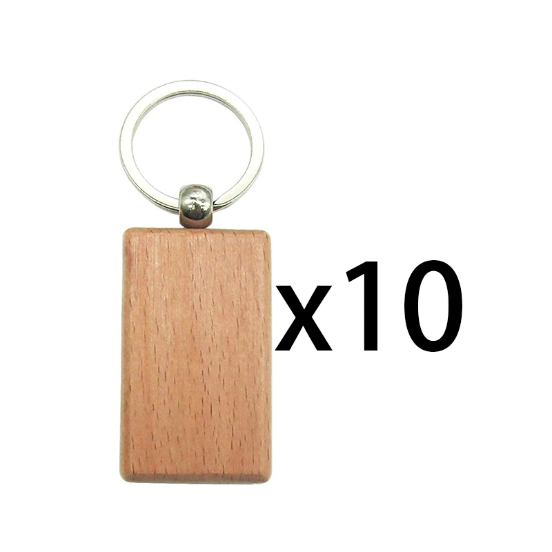 

10 шт., деревянные брелки для ключей