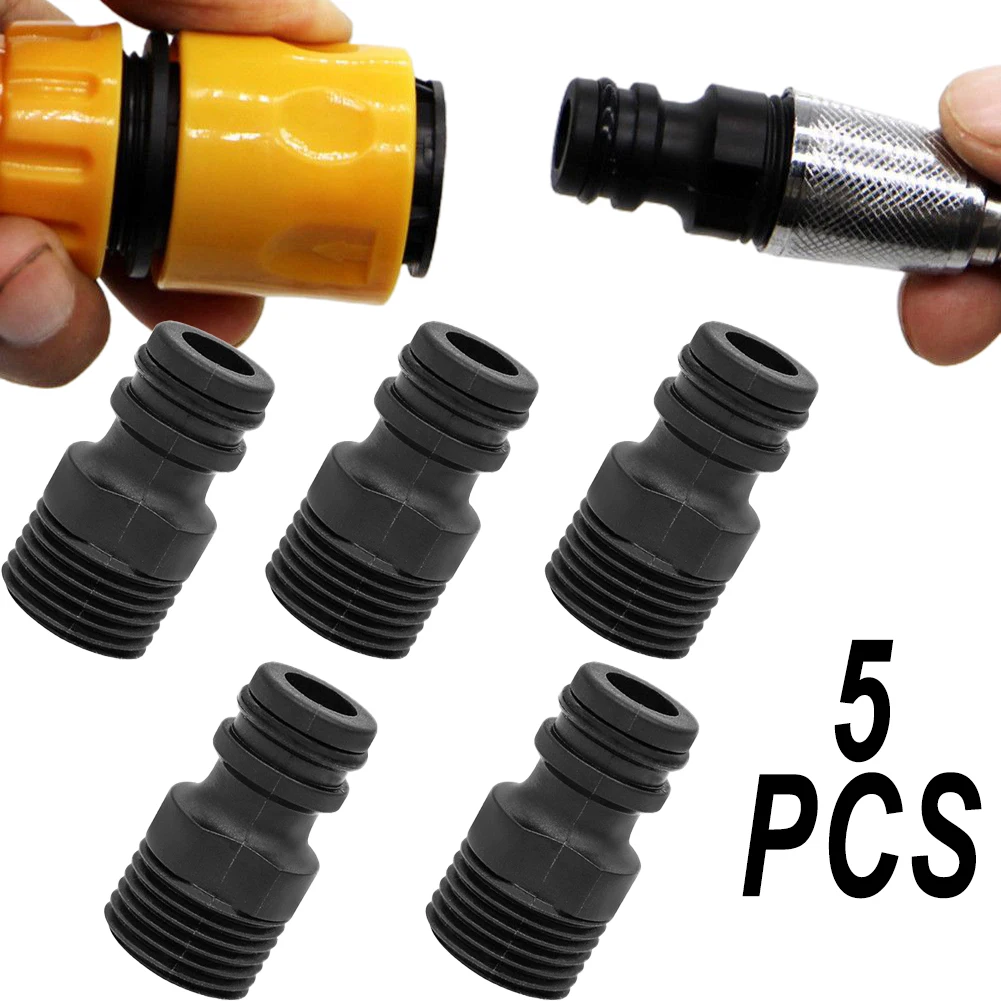 Threaded Fittings Hydraulics Garden Plastic Quick Coupling Water Pipe 1/2inch 5pcs Faucet Adapter garden quick coupling