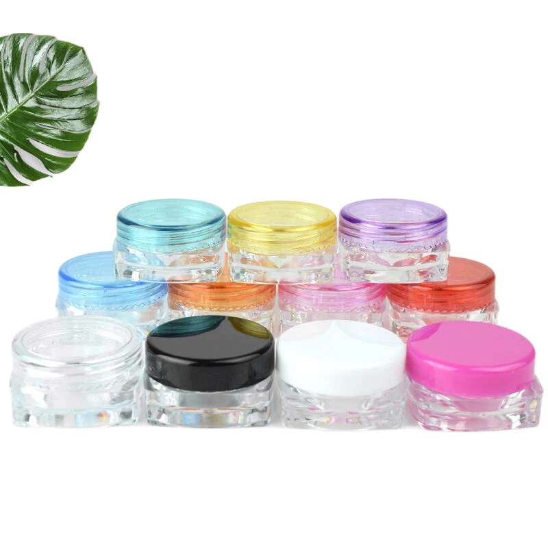 

50pcs 3g 5g Empty Plastic Cosmetic Jars Face Cream Gel Boxes Eye Cream Pots Square Cosmetic Containers Travel Essentials Vials