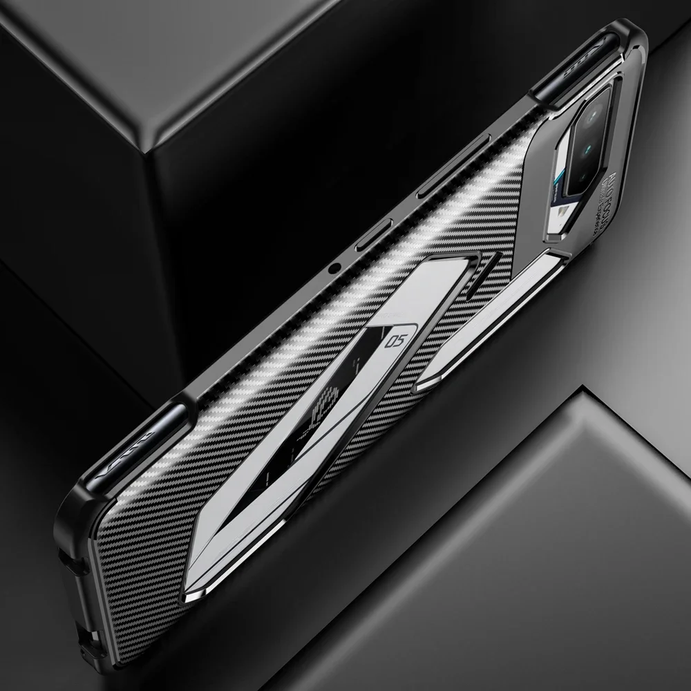 Luxury Carbon Fiber Pattern Shockproof TPU Bumper Case - Premium Back Cover Coque