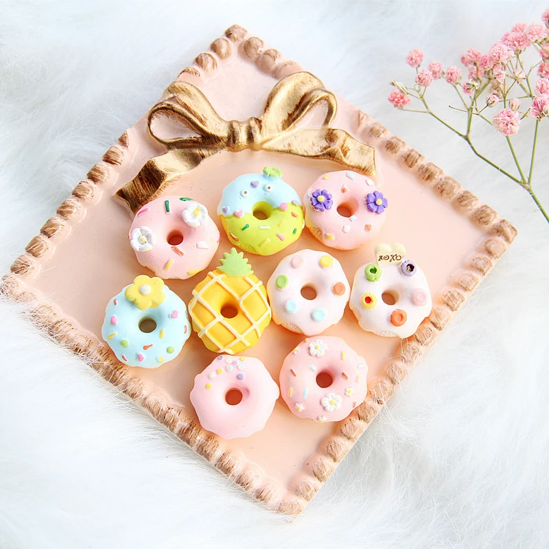 

20pcs Simulation Donuts Dessert Doughnut Ice Cream Candy Artificial Donut Knickknacks Ornament Craft Decor Fake Food Child Gifts