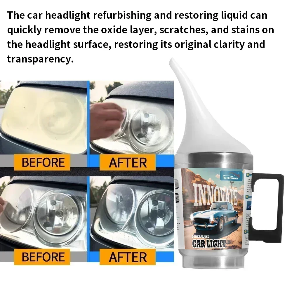 Car Headlight Polish Restoration Kit Headlight Polishing Cleaning Kit Anti-Scratch Hydrophobic Car Headlight Repair Motorcycle