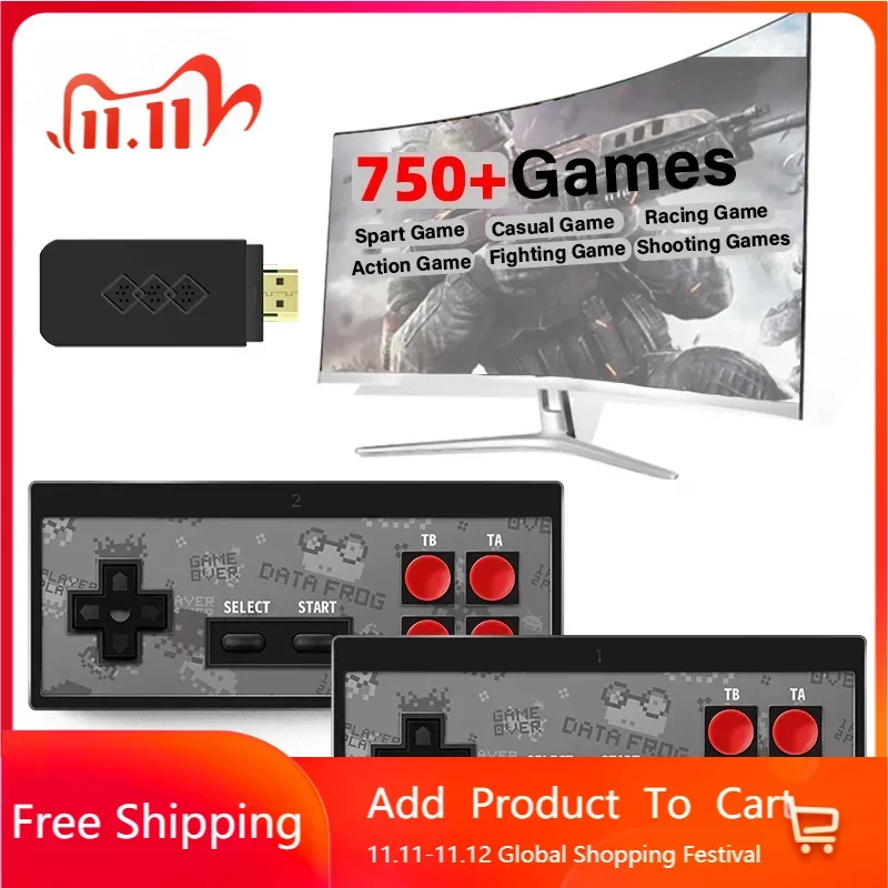 

USB Беспроводная портативная ТВ Видео игровая консоль встроенные 1700 игр для NES Ретро Dendy консоль портативная Ретро игровая приставка
