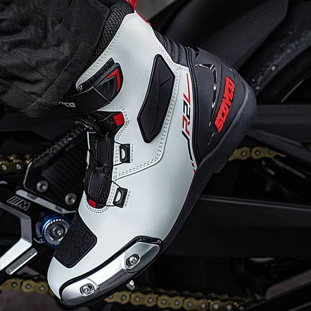 SCOYCO Motorcycle Boots Botas Moto Microfiber Leather Motocross Off-Road Racing Boots Motorbike Riding Shoes Men Moto Boots 2
