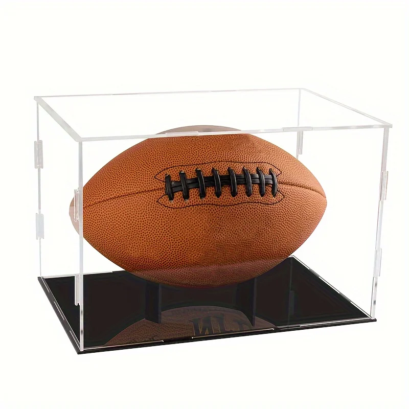 Acrylic Sports Ball Display Case with Base | Dustproof Basketball, Football & Rugby Display Box