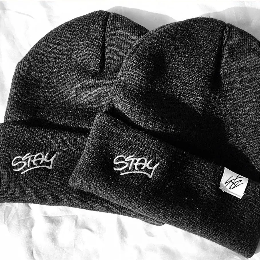 

KPOP StrayKids Knitted Hat Produced By Bang Chan Second Tour Concert STAY Embroidered Patch Knitted Cap Couple Christmas Gifts