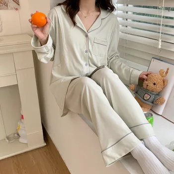 100% Cotton Breast Sleep Maternity Clothes For Pregnant Women Pregnancy Autumn Pajamas Nursing Clothing Nightwear