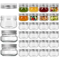 with Regular Mouth Lids Mason Jars with Sliver Lids Reusable Recyclable Microwave Safe Glass Canning Jars Food Grade 2