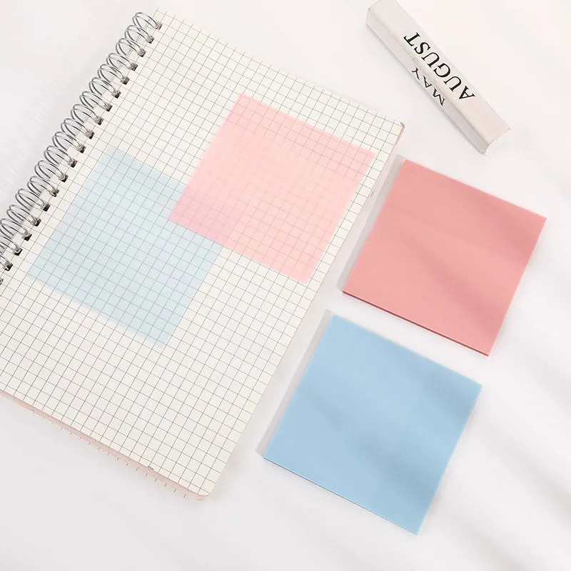 4pcs 투명 게시 됨 스티커 메모 패드 메모장 Posits Papeleria Journal 학교 문구 사무용품 50 매/복사