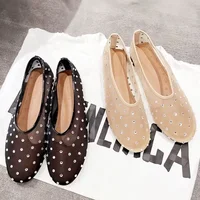 Luxury Glitter Rhinestone Designer Mesh Flats Women Summer Fashion Light Breathable Mules Loafers Elegant Comfort Ballet Shoes - Image 2