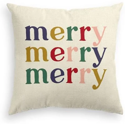 Merry Christmas Nutcracker Throw Pillow Cover, Winter Holiday Party Linen Square Cushion Cover Sofa 40X40cm  Autumn decoration