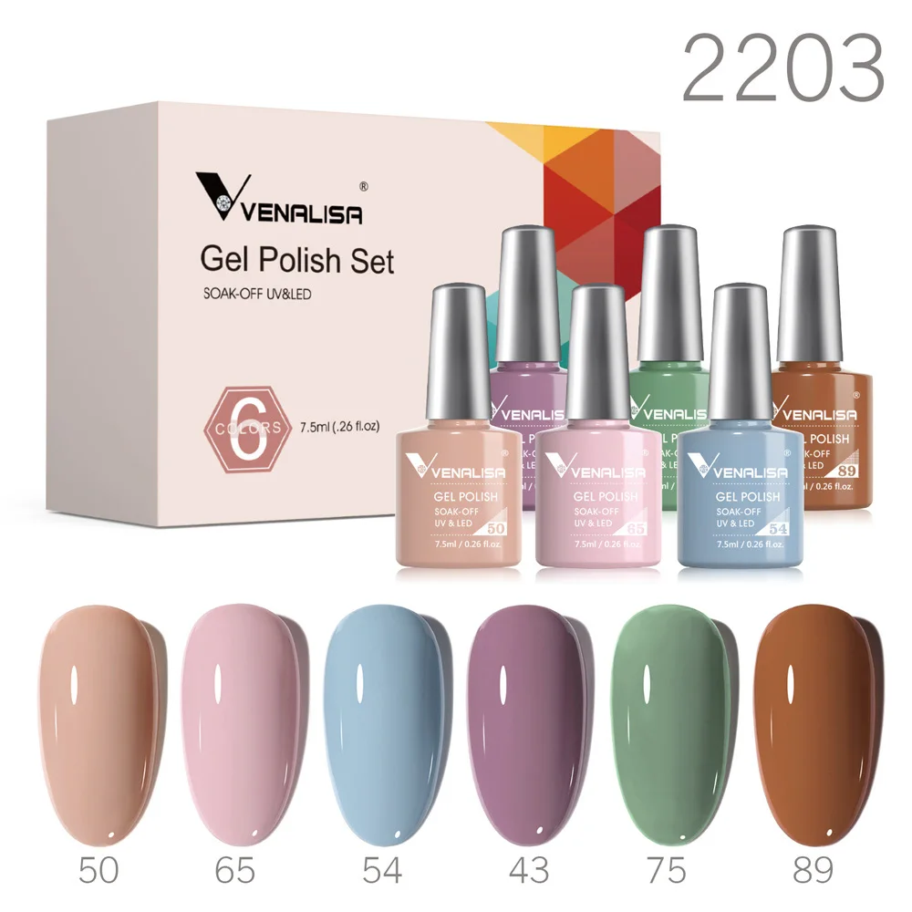 6-Piece HEMA-Free Jelly Pink Nude Gel Nail Polish Set - Soak-Off UV/LED Semi-Permanent Lacquer Collection