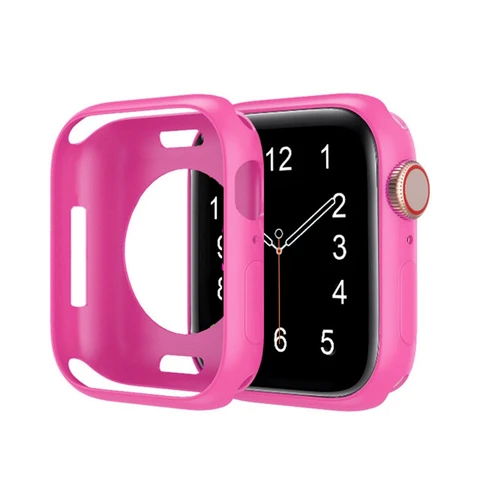 Case for Apple Watch Series 7 6 SE 5 4 3 44mm 40mm 45mm iwatch 42mm 38mm Silicone Cover Candy Color Screen Protector Shell