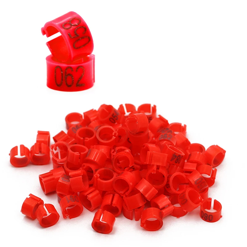 10-Color Digital Bird Training Foot Rings, 8mm Plastic ID Markers