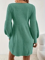 Autumn and winter new type of knitted dress women waist show thin fragrance style of A woman long sleeve A-line sweater dress la - Image 5