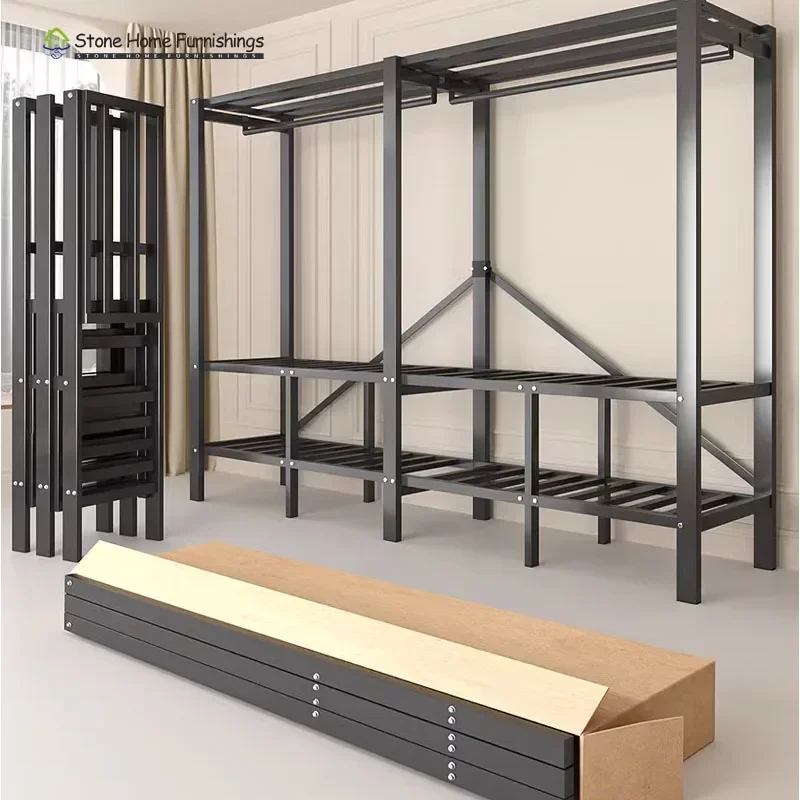 Folding Wardrobe Installation-Free Bedroom Durable Steel Frame with Curtains Storage Cabinet Dust Proof Foldable Clothing Hanger storage cabinet,cloth wardrobe,fabric wardrobe