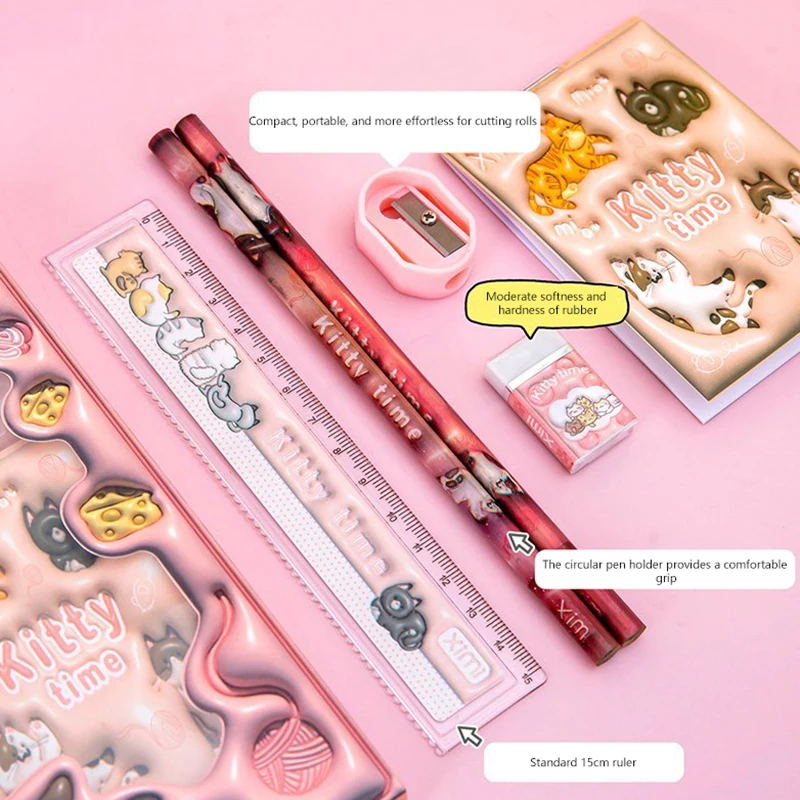 مجموعة أدوات دراسية متينة لطيفة للأطفال ، أدوات تع...