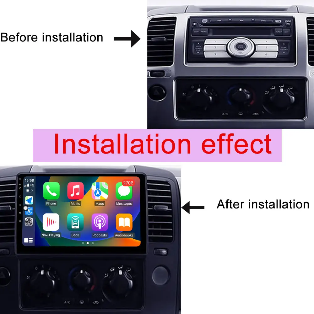 Navigazione GPS per Nissan Navara 2006 - 2012 CarPlay Autoradio Video Audio Lettore multimediale DSP Stereo Bluetooth QLED Schermo - immagine 2