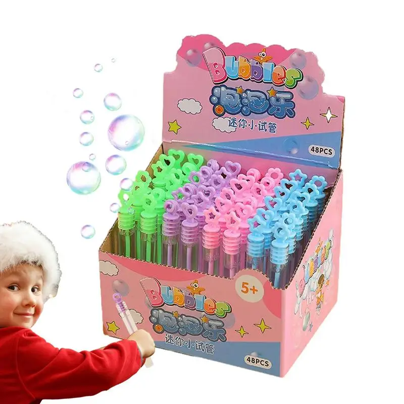 

Toddler Bubble Wand 48Pcs Mini Bubble Stick Safe For Kids Fun Portable Leakproof Bubble Toys With Bubble Solution For Boys Girls