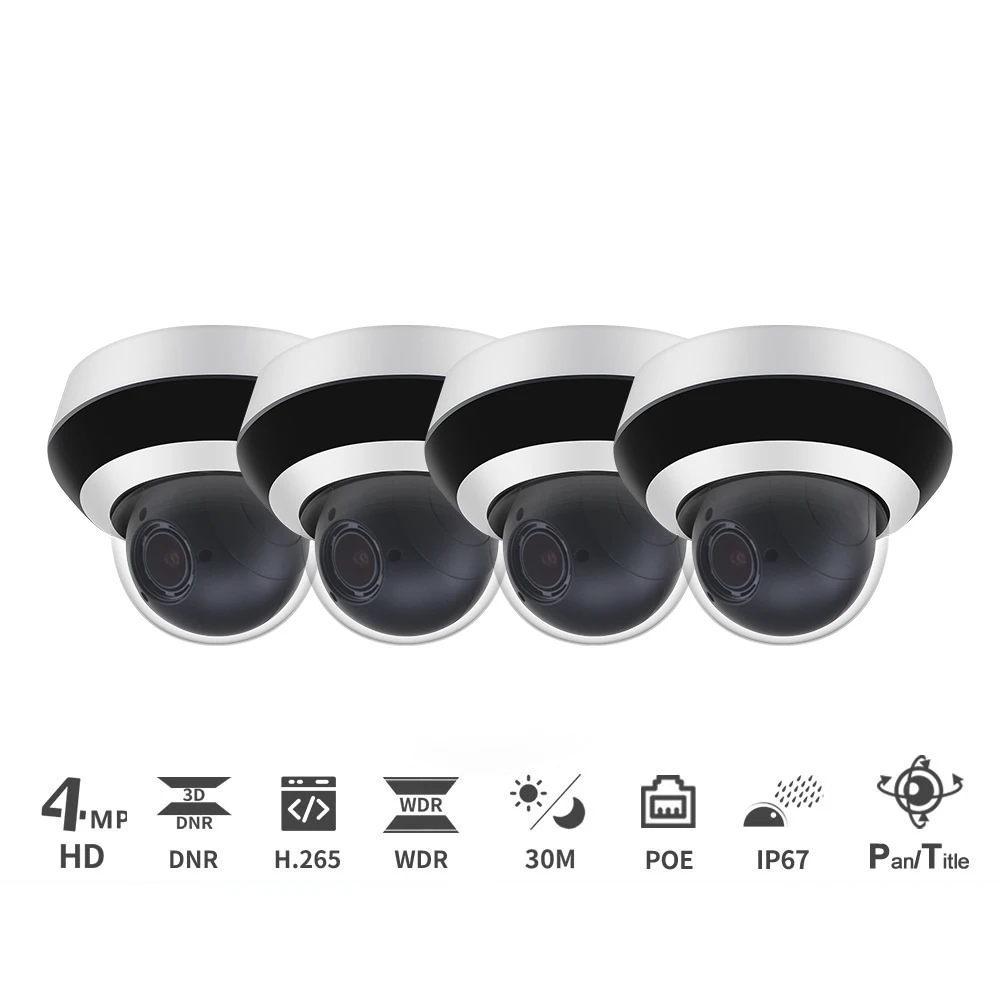 

Vikylin PTZ IP Camera 4MP DS-2DE2A404IW-DE3 4X Zoom IR Distance 20M PoE Audio Built-in Memory Card Slot IP66 CCTV 4pcs/lot